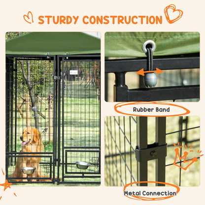 Outdoor dog kennel lockable welded steel playpen
