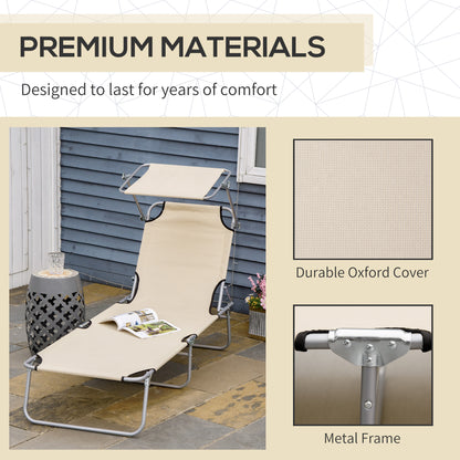 Folding Lounge Chair with Adjustable Sun Shade