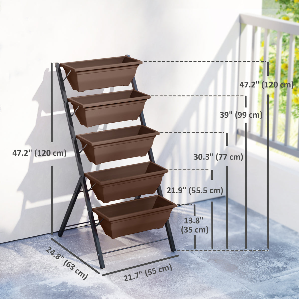 5-Tier Raised Garden Planter Stand