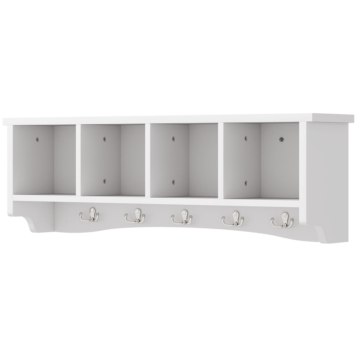 Wall Coat Rack with Shelf and 5 Hooks