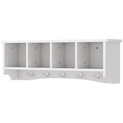 Wall Coat Rack with Shelf and 5 Hooks