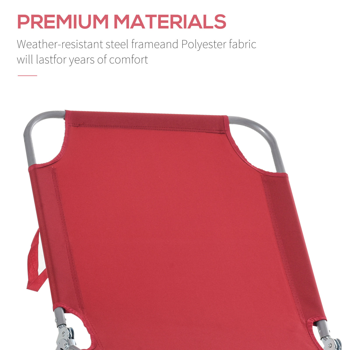 Folding Outdoor Lounge Chair with Adjustable Backrest