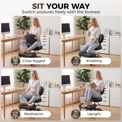 Ergonomic cross-legged office chair