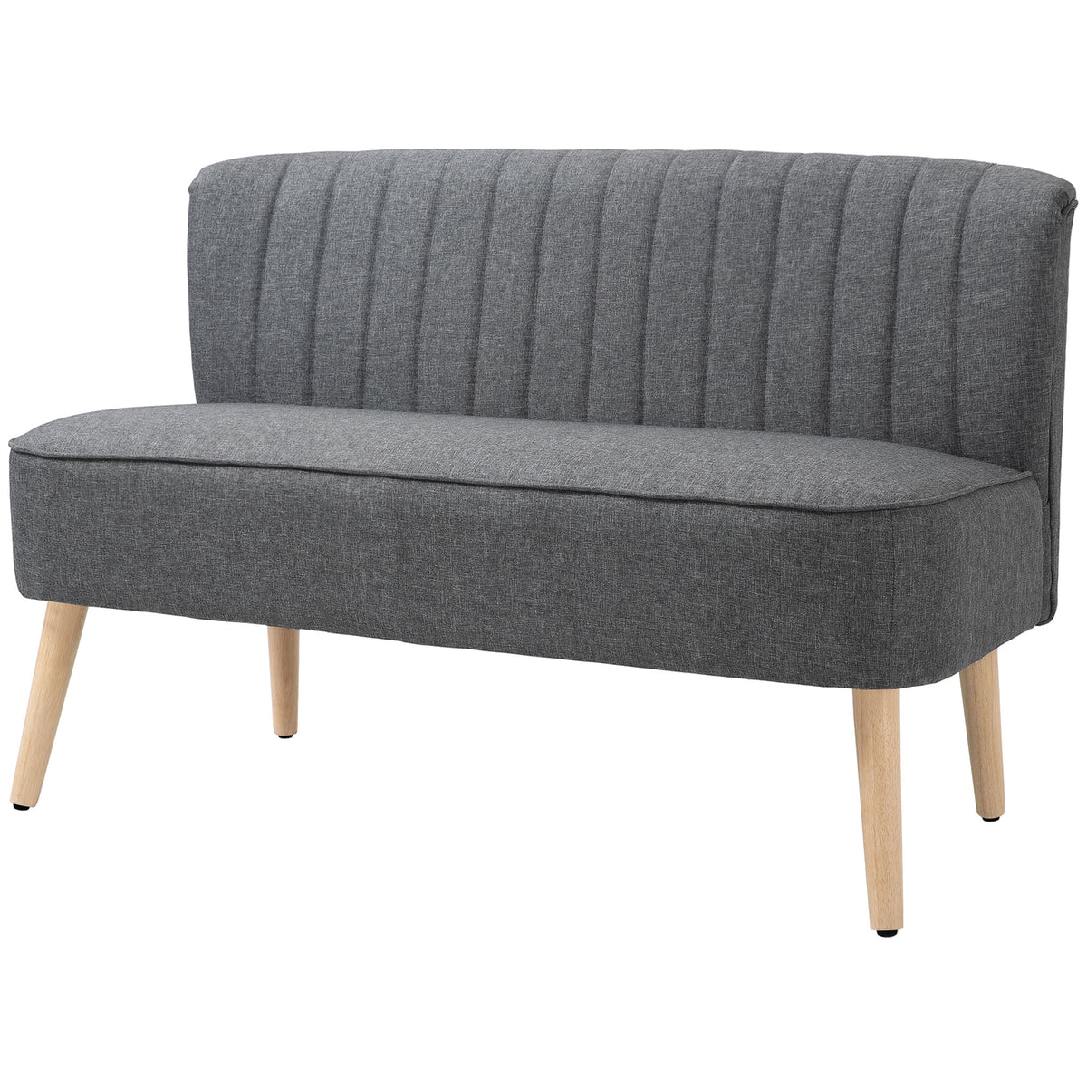 Sofa 2 seater modern linen fabric wood legs