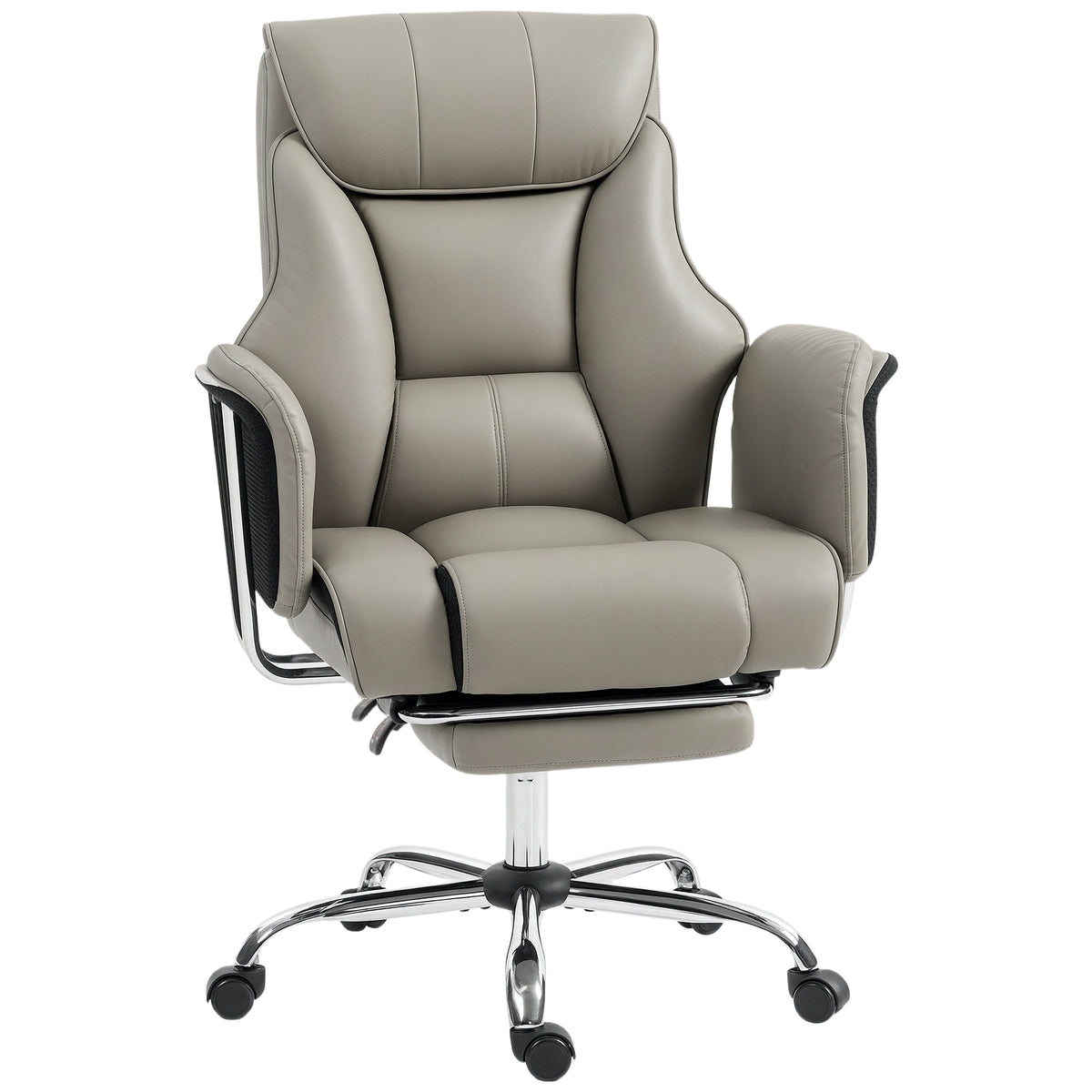 Reclining ergonomic office chair with footrest