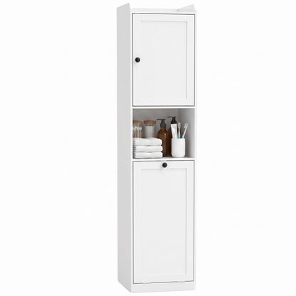 Mueble de almacenamiento estrecho para baño con cesta