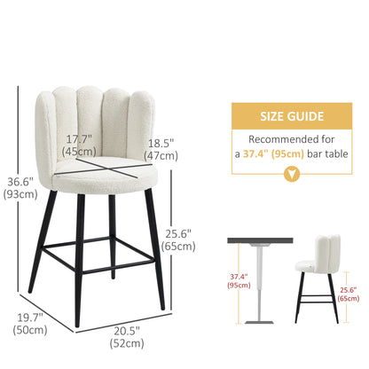 Counter Height Bar Stools Set of 2 with Back