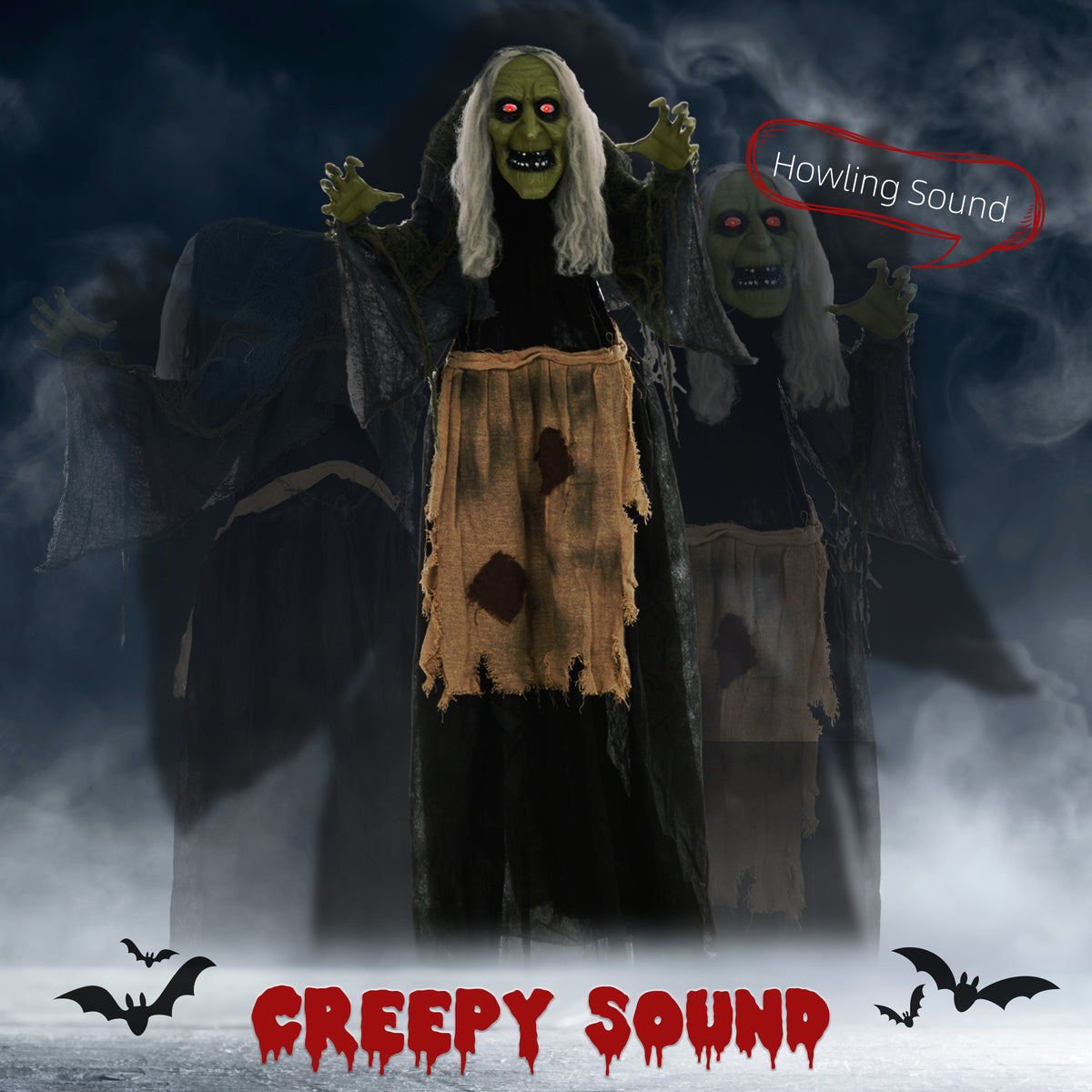 Animated Halloween Witch Decoration Sound Activated