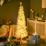Pre-lit artificial slim pencil Christmas tree