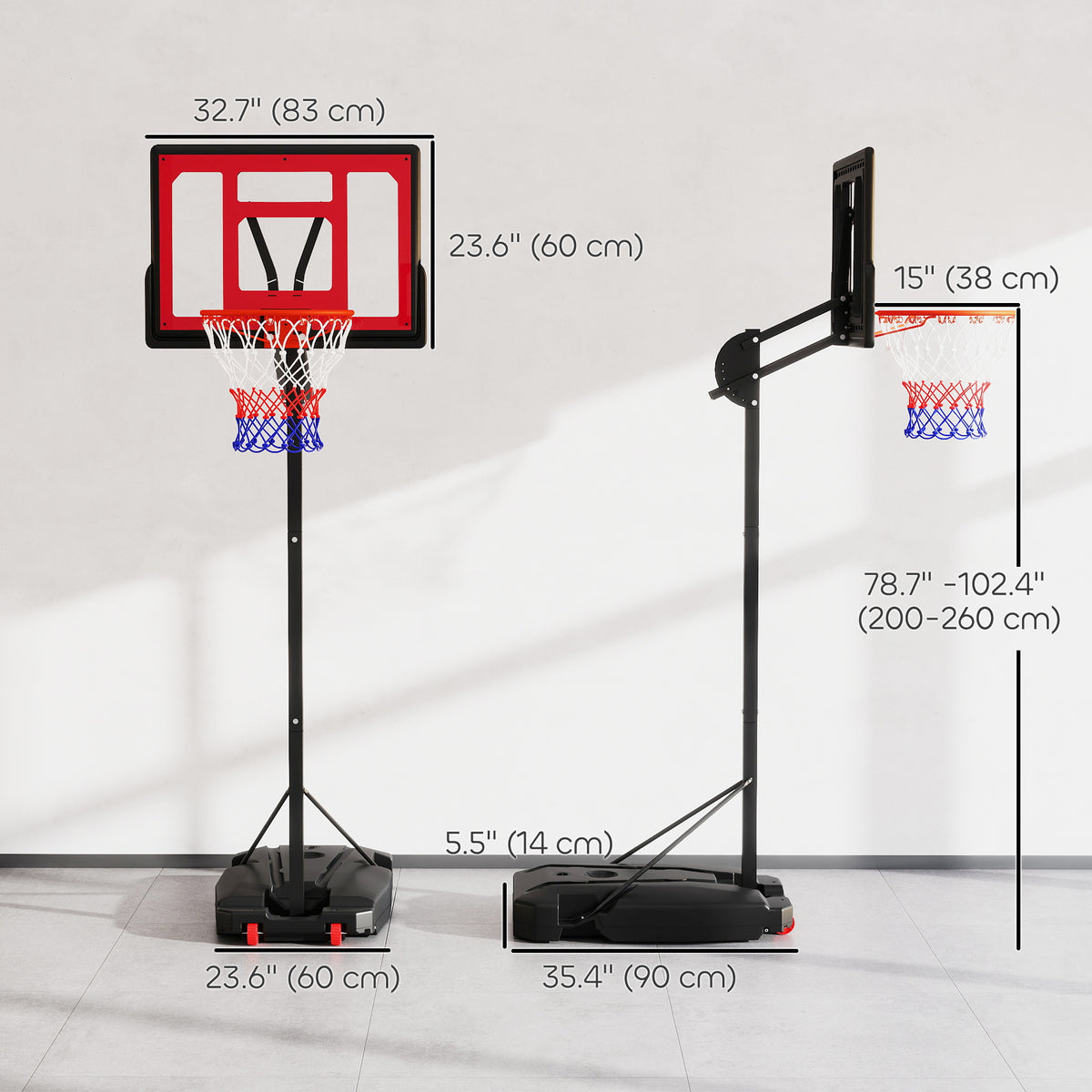 Kids adjustable basketball hoop