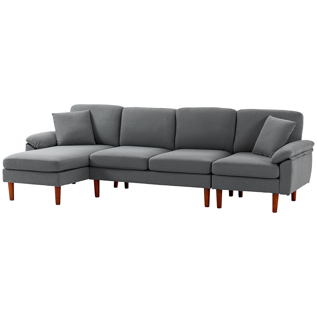 L-Shaped Sectional Sofa with Reversible Chaise Lounge