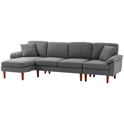 L-Shaped Sectional Sofa with Reversible Chaise Lounge