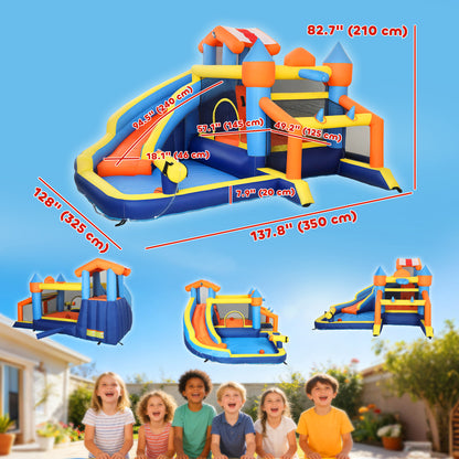 Bouncy Castle for Kids with Slide and Pool