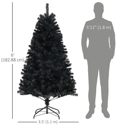 Black Flocked Artificial Christmas Tree 180 cm