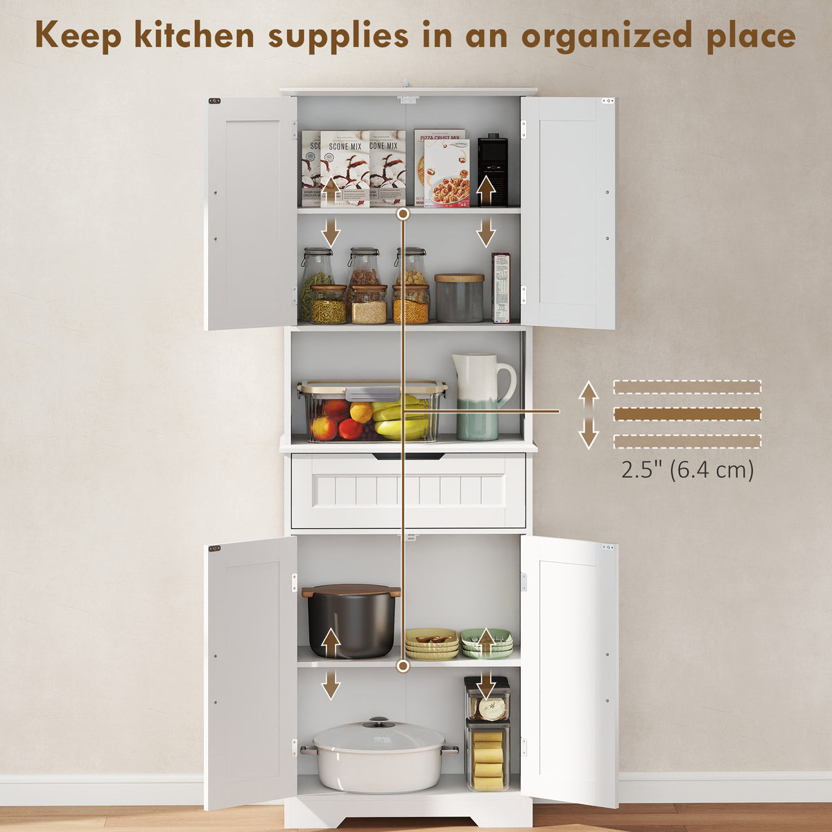 Kitchen buffet with hutch pantry cabinet