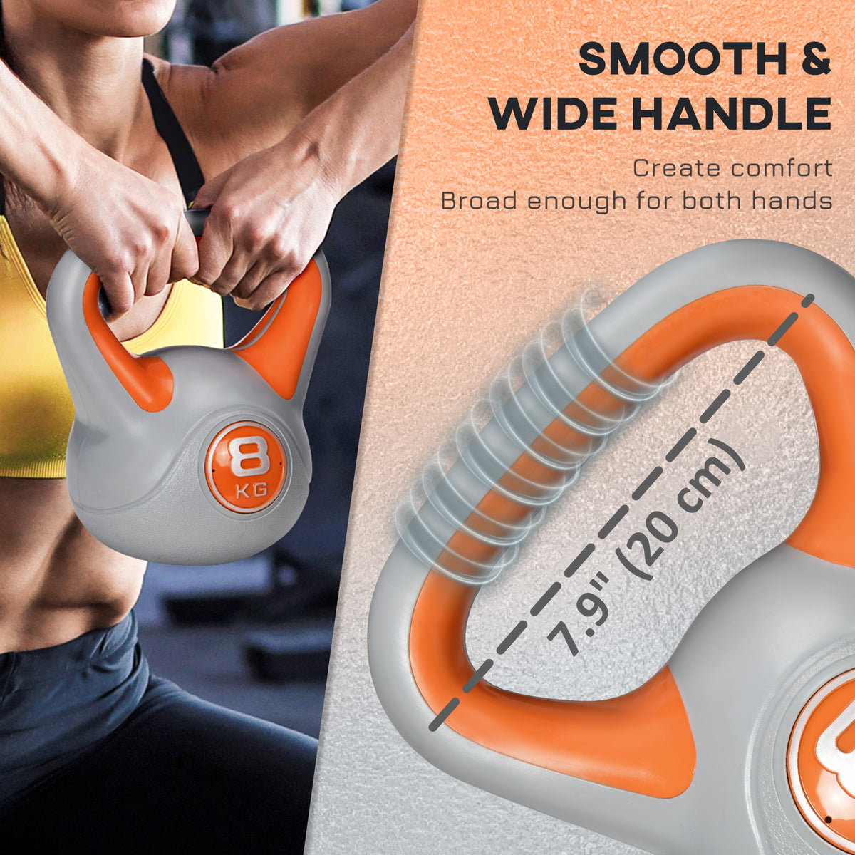 Pesa rusa flexible de 8 kg con asa ergonómica
