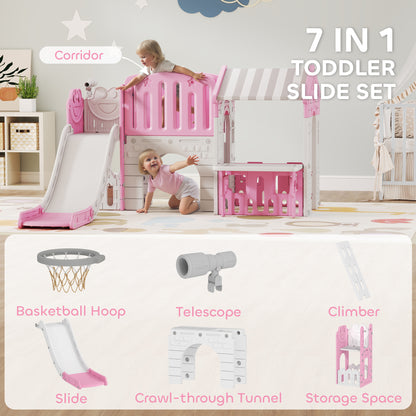7-in-1 Toddler Slide Playground Playset
