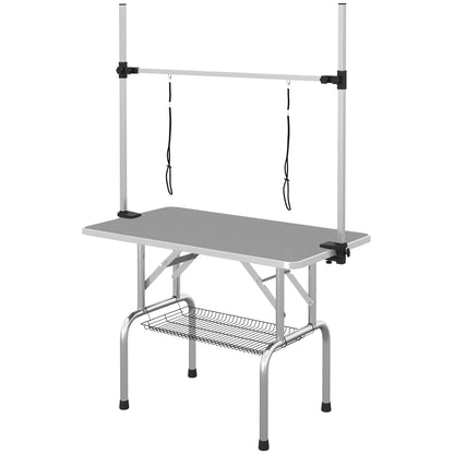 Adjustable Dog Grooming Table with Safety Slings