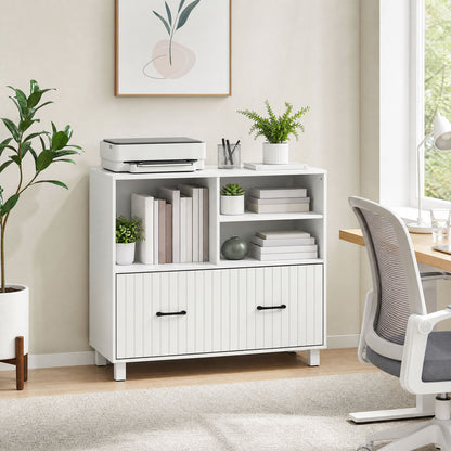 Lateral Office Filing Cabinet with Open Shelves