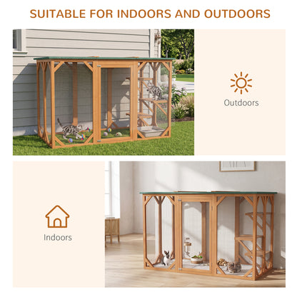 Recinto exterior para gatos de varios niveles de 180 cm