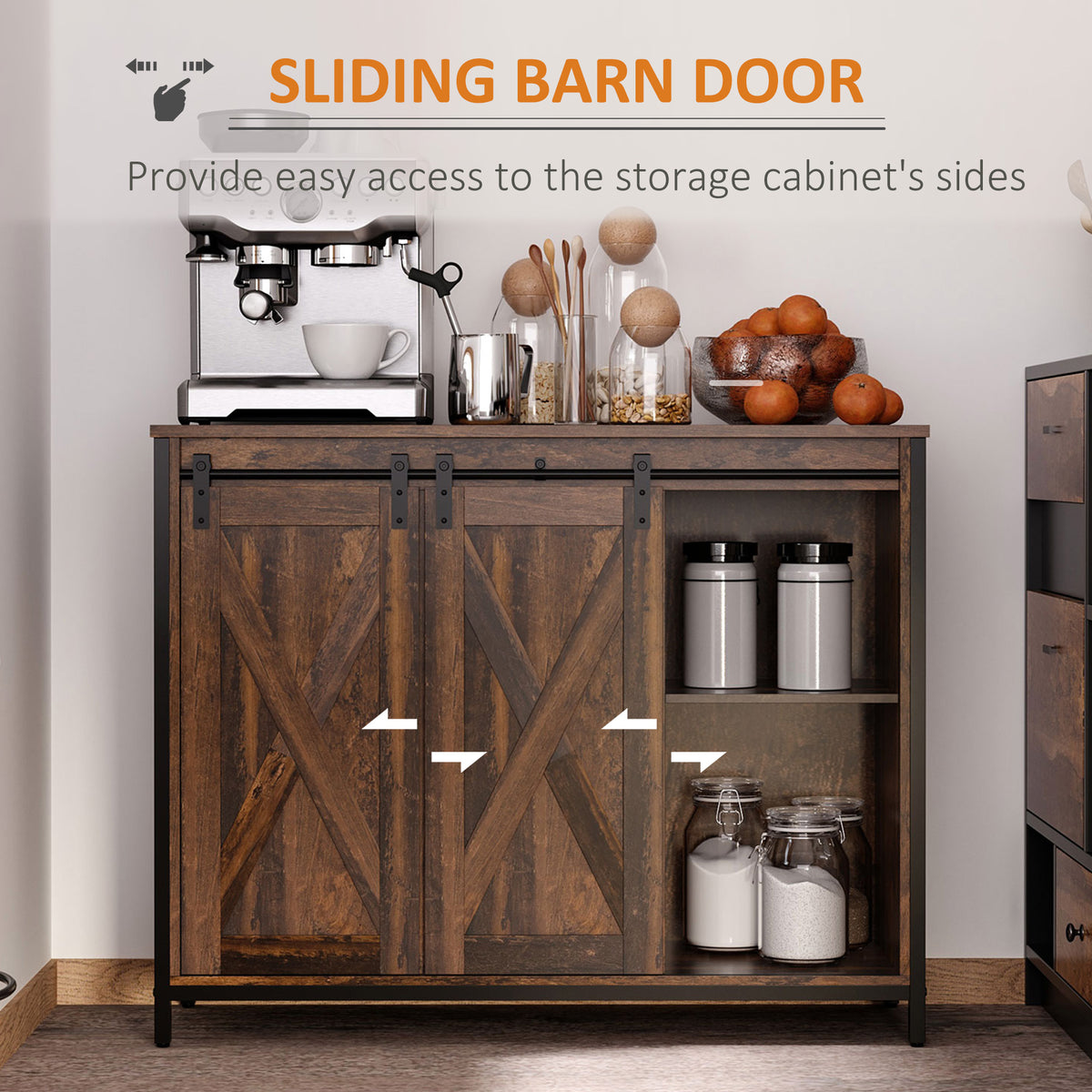 Industrial buffet cabinet rustic kitchen sideboard