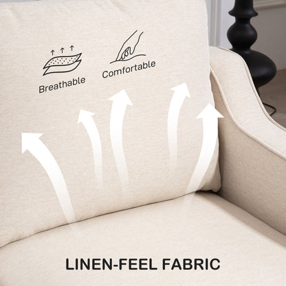 Modern Loveseat with Pocket Springs and Thick Padding