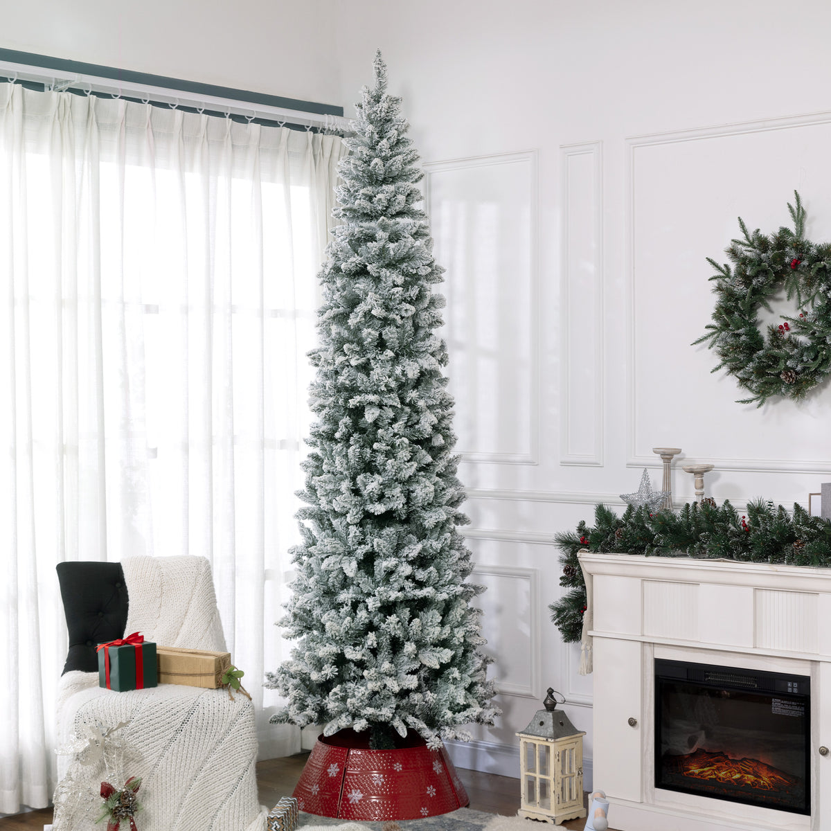 Árbol de Navidad de lápiz flocado