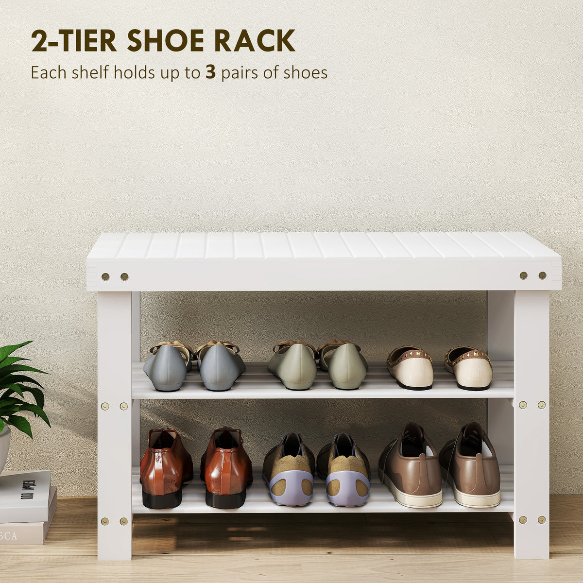 Bamboo shoe storage bench