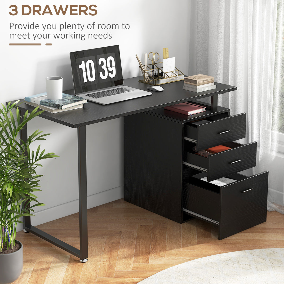 Computer Desk Removable Drawers 47 inches