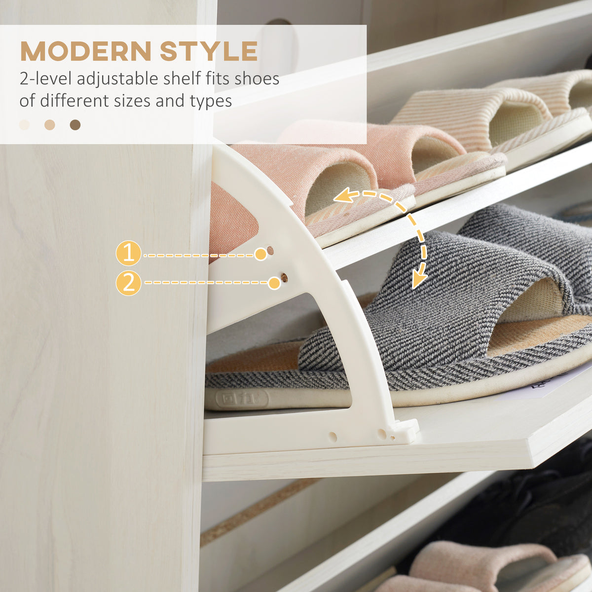 ਆਧੁਨਿਕ 3-ਫਲਿੱਪ ਡ੍ਰੌਅਰ ਸ਼ੂ ਕੈਬਿਨੇਟ