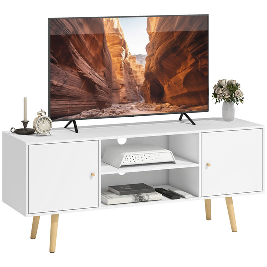 TV Stand Storage 55 Inch Wood Legs