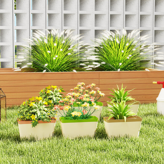 6-Pack Self-Watering Flower Pots 10.5 Inch