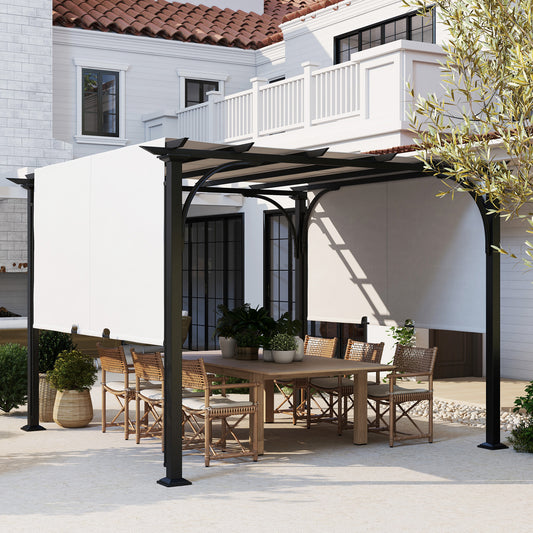 Pérgola de patio con techo corredero 3 x 3 m