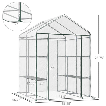 Invernadero portátil para jardín de 142 x 142 x 196 cm con 8 estantes