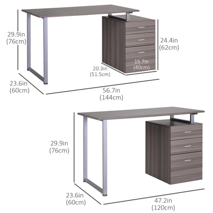 Computer Desk Removable Drawers 47 inches