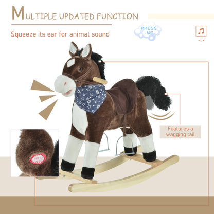Kids plush ride-on rocking horse toy with sounds
