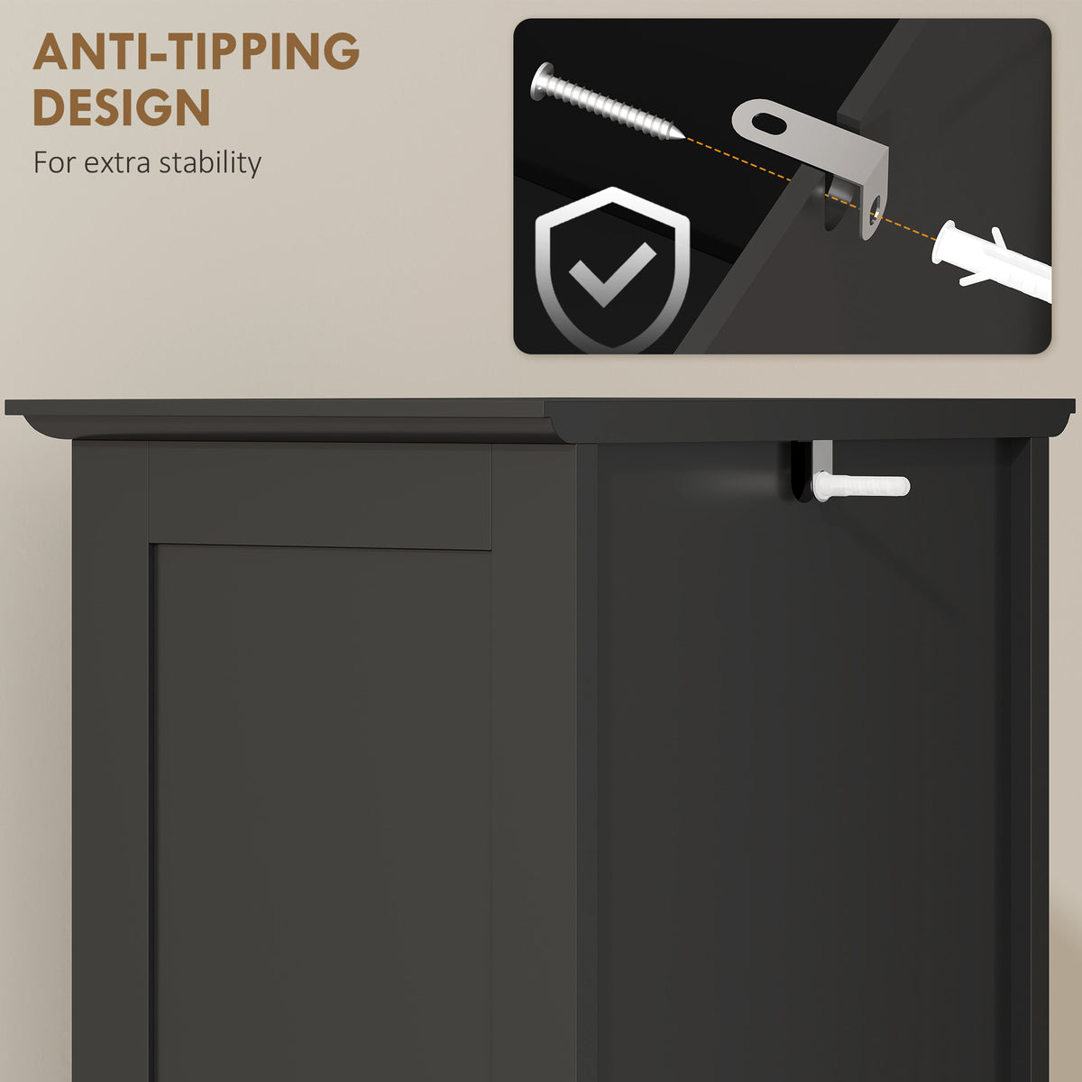 Narrow Bathroom Cabinet with Drawer and Adjustable Shelves