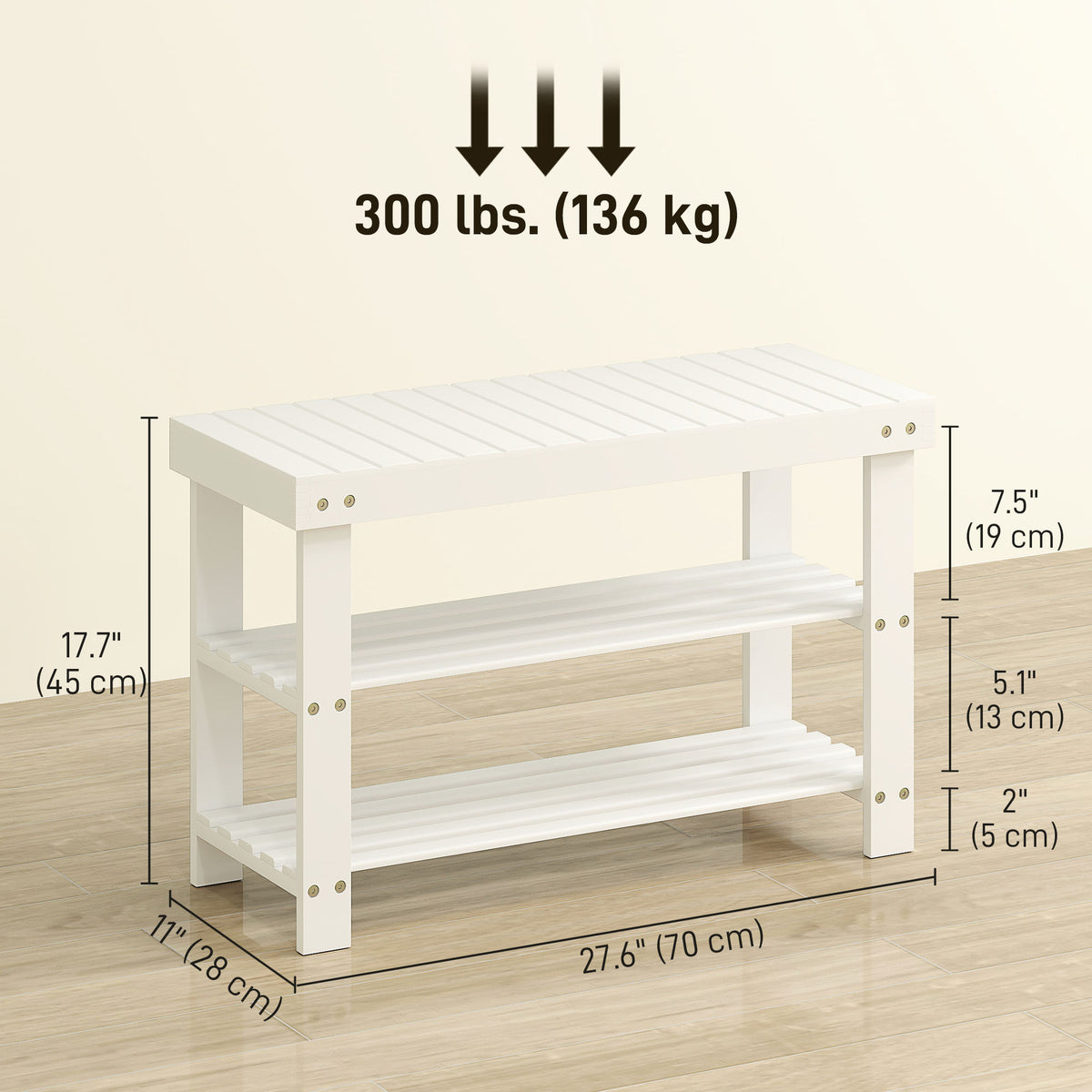 Bamboo shoe storage bench