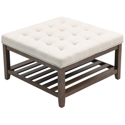 Tufted storage ottoman coffee table