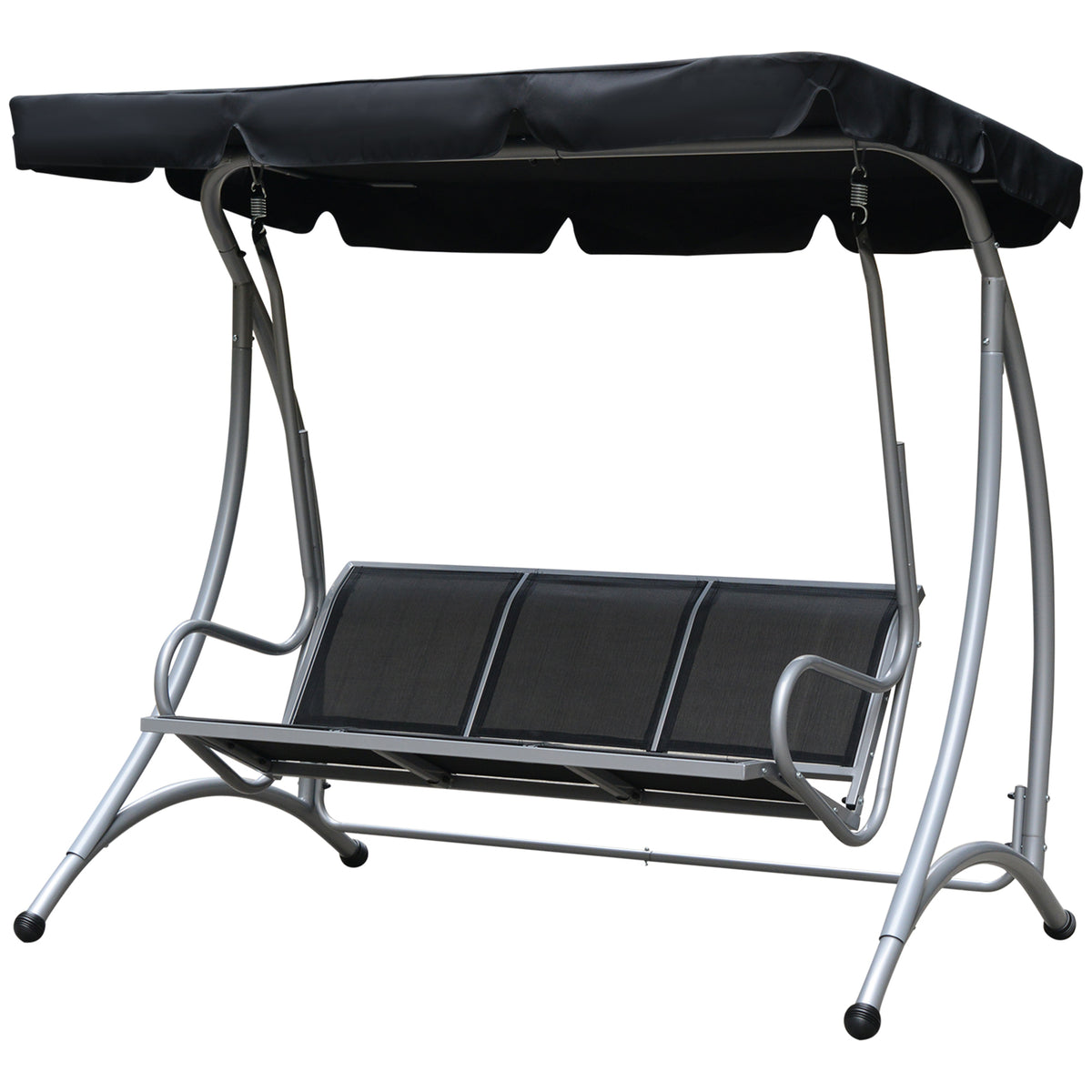 3-Person Patio Swing with Adjustable Canopy
