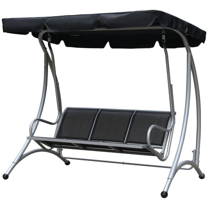 3-Person Patio Swing with Adjustable Canopy