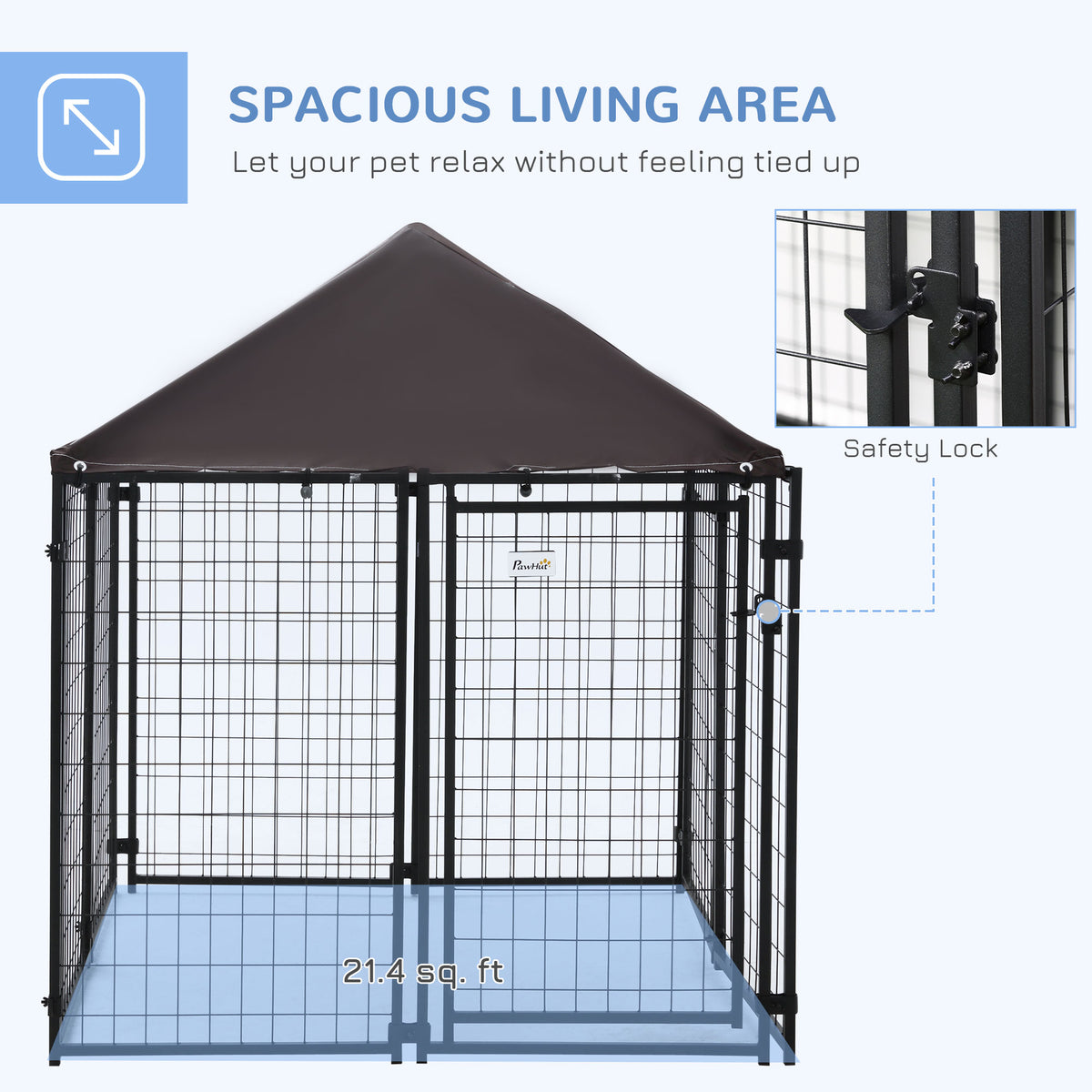 Corral exterior para perros de acero con cerradura