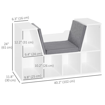 Librería de 6 cubos con cojín de lectura