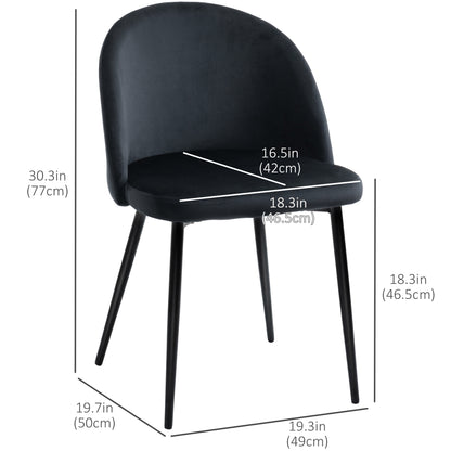 Set of 4 Velvet Dining Chairs