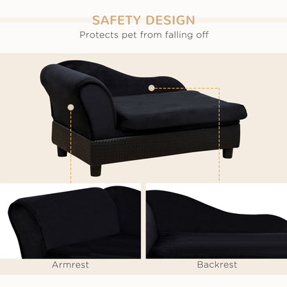 Pet sofa with storage natural wood