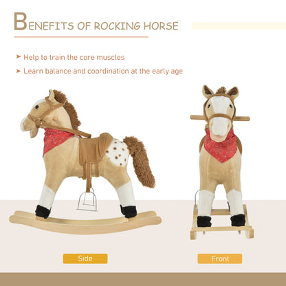 Kids plush ride-on rocking horse toy with sounds