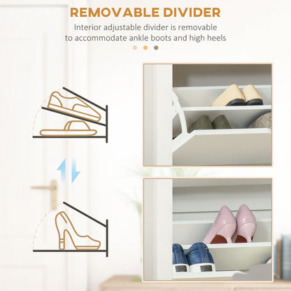 Zapatero con 2 cajones abatibles y estantes ajustables