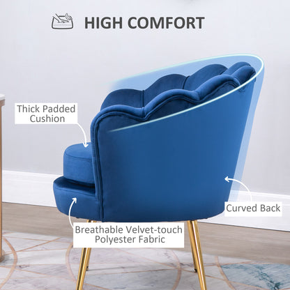 Velvet Accent Chair with Metal Legs