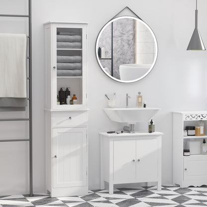 Armario alto de baño con cajón y puertas
