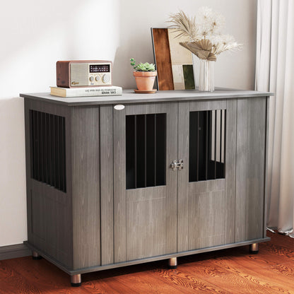 Dog Crate Furniture with Lockable Magnetic Door